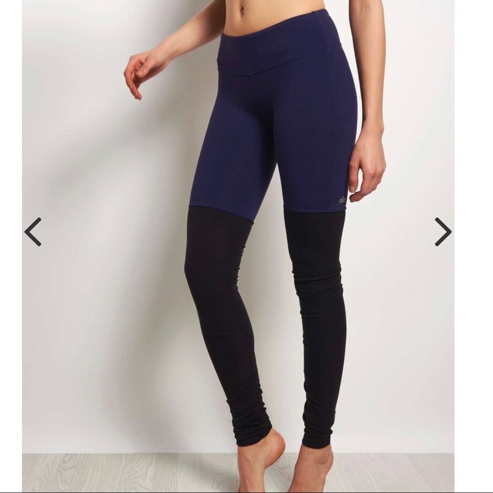 ALO Goddess High Waist Ribbed Leggings Blue